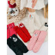 Růžové zateplené vánoční ponožky s oušky