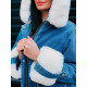 Dámská riflová bunda s kapucí modrá