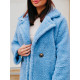 Dámský fialovo-modrý Teddy kabát