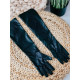 Dámské černé kožené rukavice