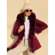 Bordó zimní zateplená bunda s kapucí