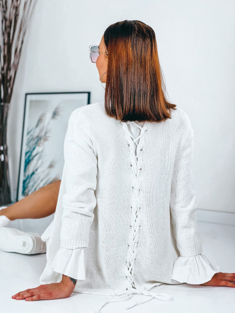 Dámský bílý pletený svetr 