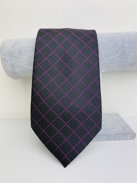 Pánská fialovo-černá kravata