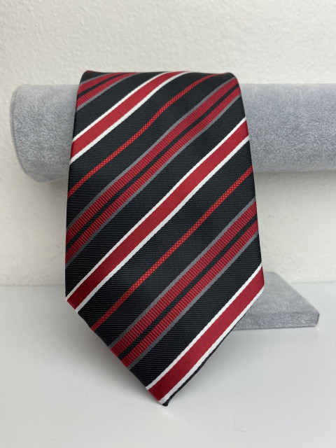 Pánská černo-bordó kravata 1