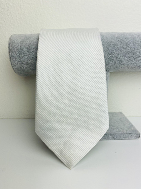 Pánská bílá saténová kravata