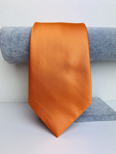 Pánská oranžová saténová kravata