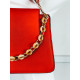 Dámská červená kabelka s řetězem