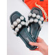 Černé elegantní pantofle s perlami