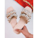 Béžové elegantní pantofle s perlami