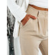 Béžové elegantní kalhoty s knoflíky