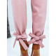 Dámský růžový kalhotový kostým