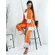 Dámský oranžový komplet kimono + kalhoty