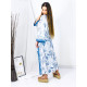 Dlouhé modré kimono s páskem Astra