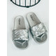 Dámské stříbrné proplétané pantofle