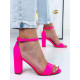 Elegantní růžové sandálky s podpatkem
