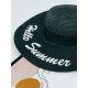 Slaměný černý klobouk Hello Summer