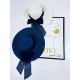 Modrý slaměný klobuk s mašlí