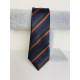 Pánská modro-hnědá saténová úzká kravata