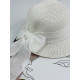 Dámský bílý slaměný klobouk s mašlí Heruenna