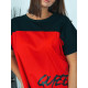 Dámské prodloužené černo-červené tričko Beauty QUEEN