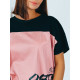 Dámské prodloužené černo-růžové tričko Beauty QUEEN