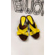 Dámské žluté pantofle na podpatku - KAZOVÉ