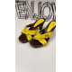 Dámské žluté pantofle na podpatku - KAZOVÉ