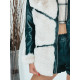 Dámská béžová koženková - kožešinová vesta s dlouhým rukávem