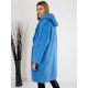 Modrý Teddy kabát s kapucí