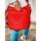 Dámská červená kabelka s přívěskem