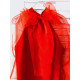 Dámské červené šaty s Balónkové rukávy - KAZOVÉ
