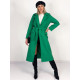 Dámský dlouhý zelený kabát s páskem Irenoa