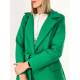 Dámský dlouhý zelený kabát s páskem Irenoa