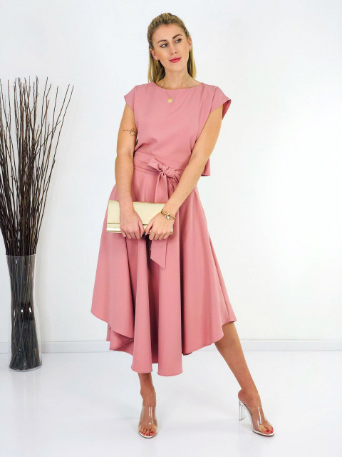 Dámský růžový komplet sukně + top