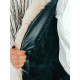 Exkluzivní černo-béžová kožešinová bunda s páskem