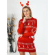 Dámské svetrové červené vánoční šaty