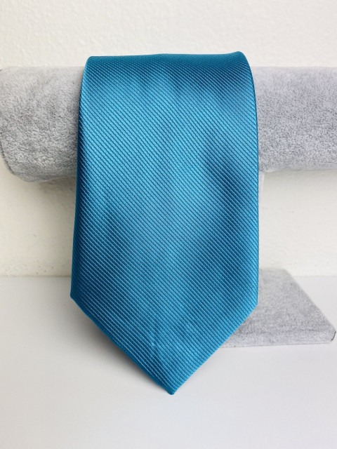 Pánská tyrkysová saténová kravata