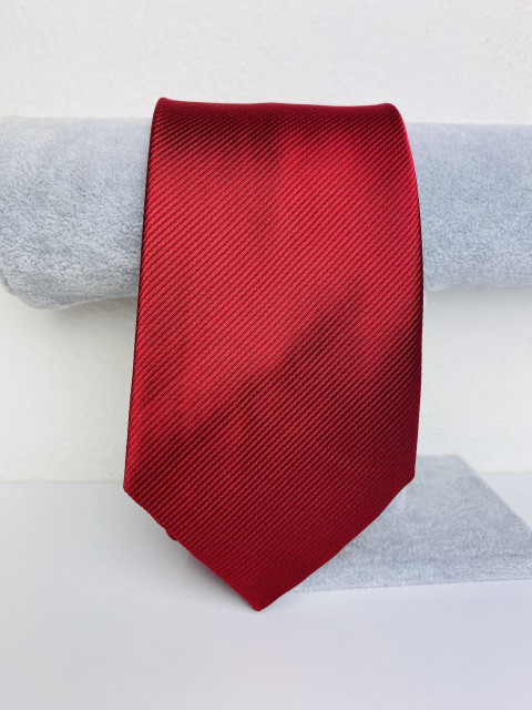 Pánská bordová saténová kravata