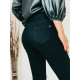 Dámské černé elastické džíny s vysokým pasem