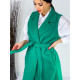 Zelená kabátová vesta s páskem