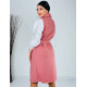 Růžová kabátová vesta s páskem
