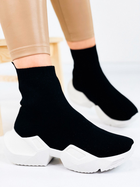 Dámské černé ponožkové tenisky na platformě