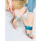 Dámské stříbrné transparentní sandály na podpatku Loe
