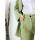 Kalhotový dámský kostým OVERSIZE - zelený