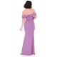 Dlouhé dámské fialové šaty na ramena