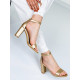 Dámské sandály na hrubém podpatku - zlaté ROSE