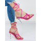 Exkluzivní dámské sandály se šněrovačkou - růžové