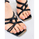 Exkluzivní dámské sandály se šněrovačkou - černé