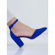 Dámské modré sandály na tlustém podpatku