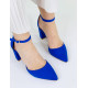 Dámské modré sandály na tlustém podpatku